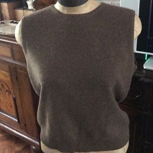 Cashmere Sleeveless crew neck vest 2-ply